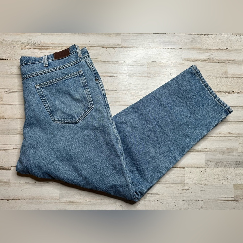 L.L. Bean Jeans Mens 40x30 Blue Classic Fit Fleece Lined Heavy Denim